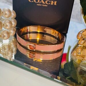 Coach Blush Pink and Gold Bangle